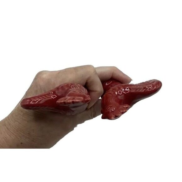 Rooster Wine Bottle Stopper Cork Lot Of 2 Red Ceramic Farmhouse Chicken India - Picture 6 of 11